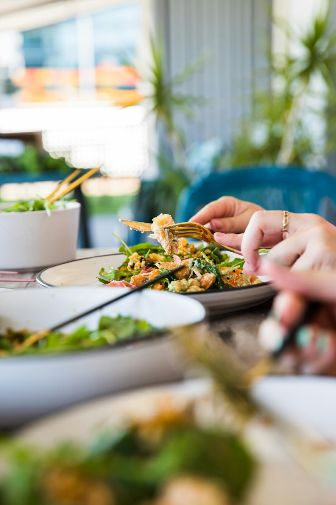 person eating healthy food
